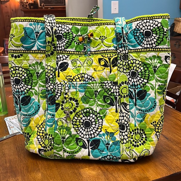 Vera Bradley Handbags - VERA BRADLEY Retired summer 2012 Limes Up, yellow/green/turquoise/black/white